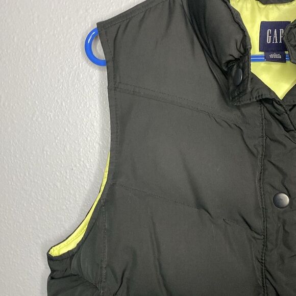 Gap Black Puffer Button Up Goose Down Vest Size Large - Picture 5 of 10